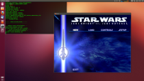 Star Wars Jedi Knight II Outcast rodando no Ubuntu