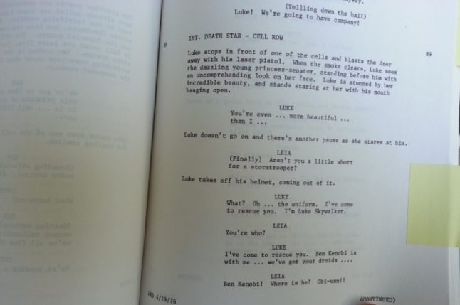 Script original de Star Wars é encontrado em biblioteca do Canadá