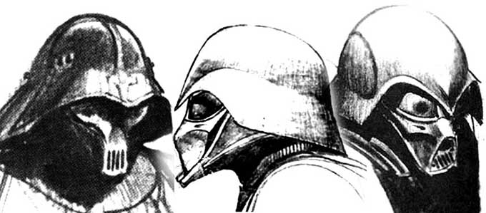 arte concepcional do artista Ralph McQuarrie para Vader e sua máscara respiratória