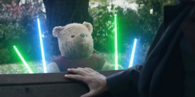 Obi-Wan é surpreendido por Pooh em mistura de Star Wars e Christopher Robin